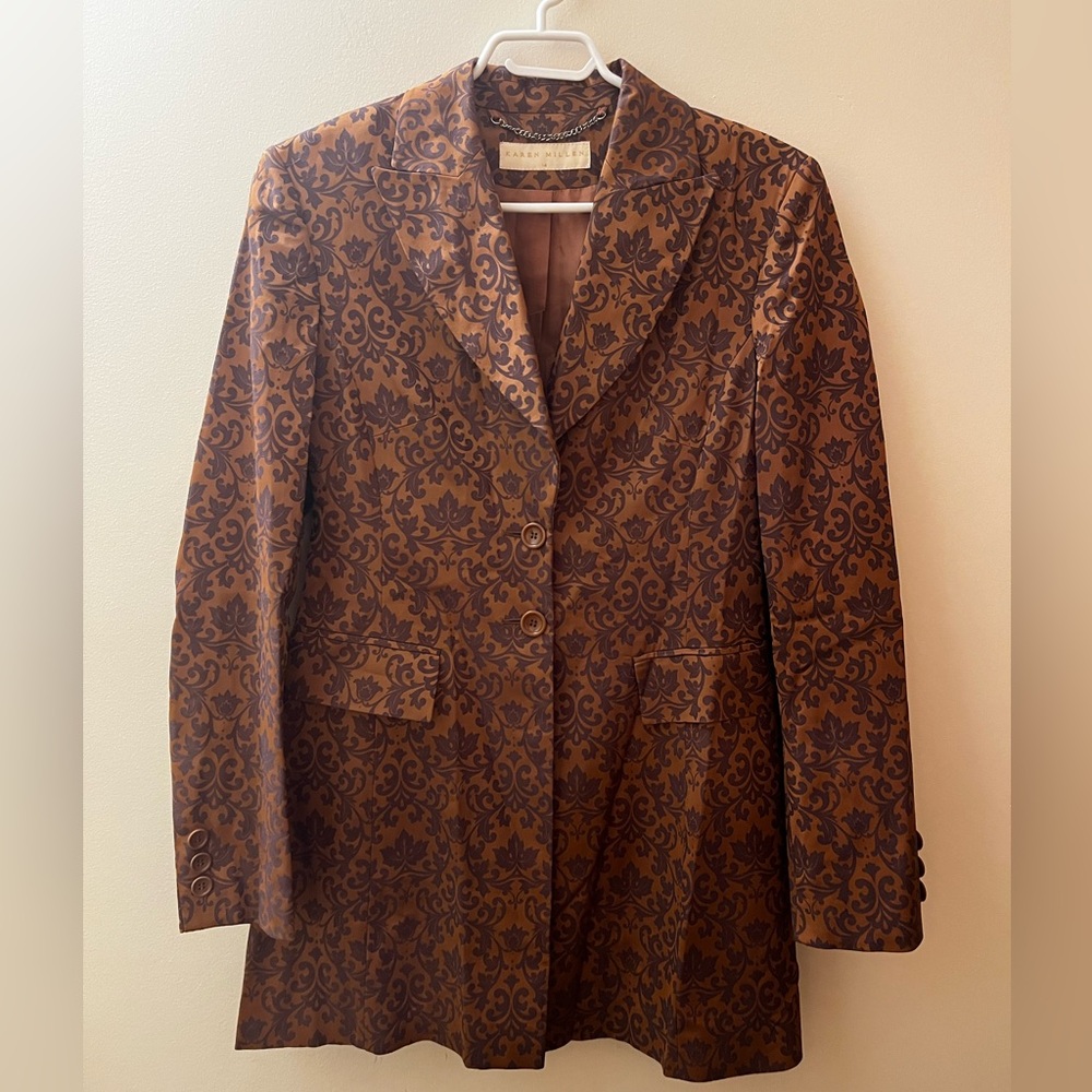 Karen Millen Brown Floral Blazer